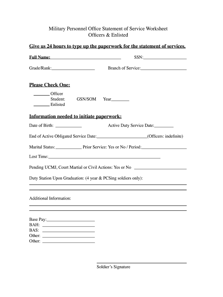 Statement Of Service Pdf Fill And Sign Printable Template Online Us Legal Forms