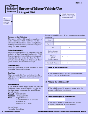 Survey of Motor Vehicle Use