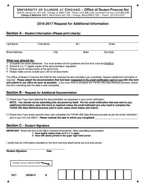 2016-2017 Request for Additional Information