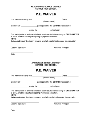 PE Waiver Form