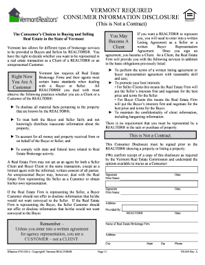 Vermont Exclusive Right to Represent Buyer Agreement