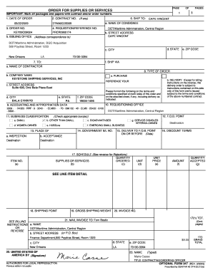 Order for Supplies or Services