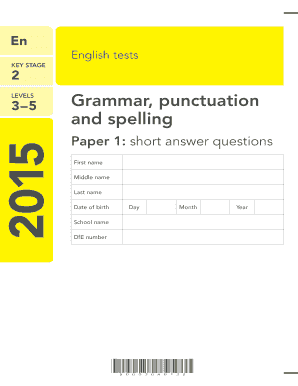 Key Stage 2 English Grammar Test