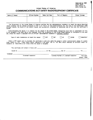 Communications Act Safety Radiotelephony Certificate