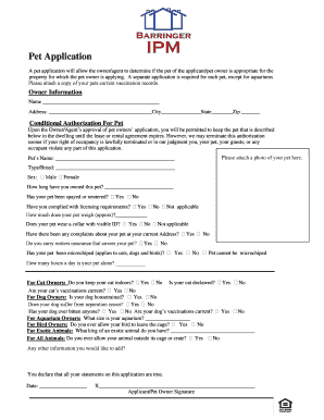 Pet Application Form