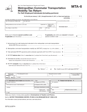 New York MTA-6 Mobility Tax Return