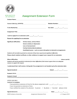 Assignment Extension Form