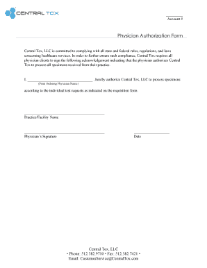 Physician Authorization Form