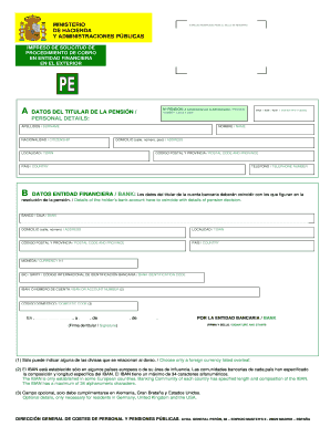 Formulario de Solicitud de Procedimiento de Cobro en Entidad Financiera en el Exterior