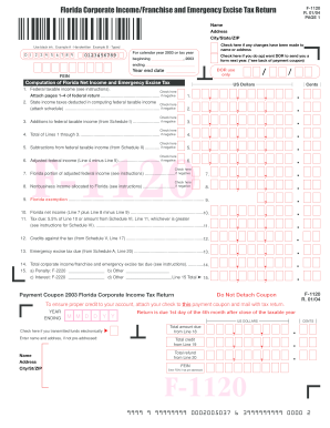 Florida Corporate Income/Franchise and Emergency Excise Tax Return