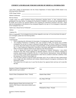 Consent and Release for Disclosure of Medical Information