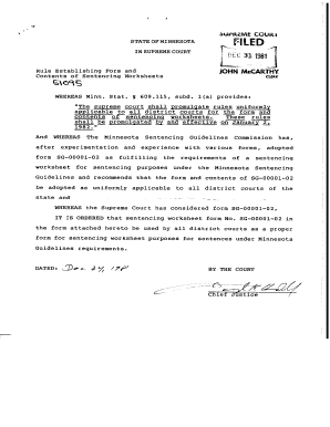 Minnesota Sentencing Worksheet