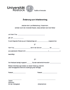 Änderung zum Arbeitsvertrag