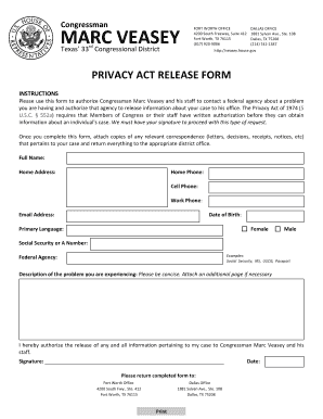 Privacy Act Release Form