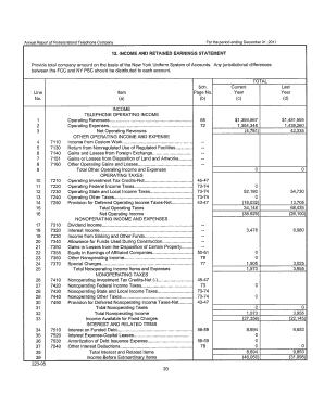 Fillable Online 12. INCOME AND RETAINED EARNINGS STATEMENT Fax Email ...