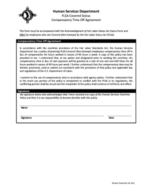 FLSA Compensatory Time Off Agreement