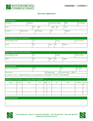 Commercial Loan Application Form