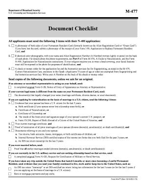 M477 uscis - Eligibility amp Document Checklist