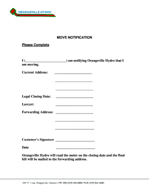 Move Notification Form