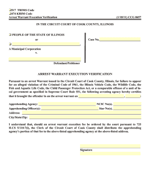 Arrest Warrant Execution Verification