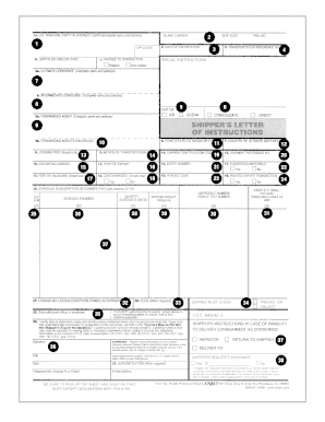 Shipper’s Letter of Instruction