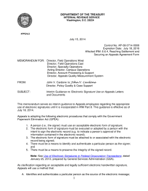 IRS Appeals Electronic Signature Guidance