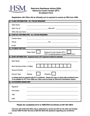 Electronic Remittance Advice Enrollment Form