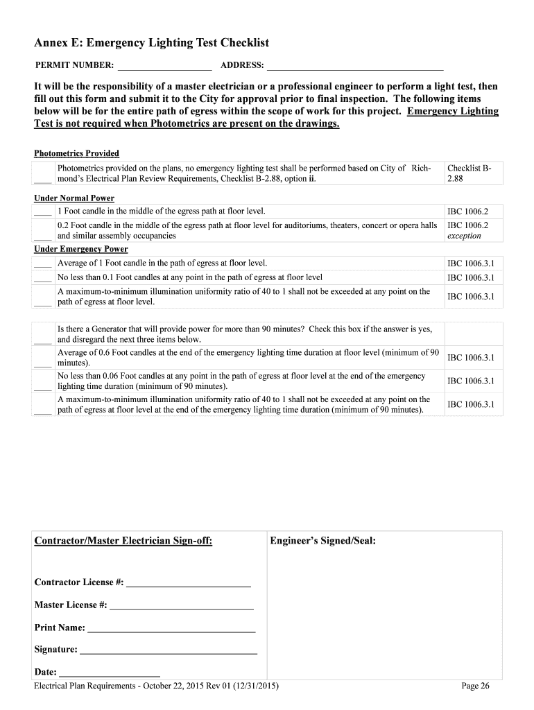 Fillable Online richmondva Electrical Plan Review Requirements