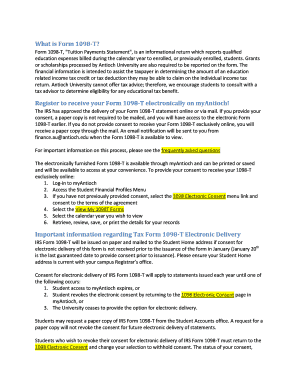 Form 1098-T Tuition Payments Statement