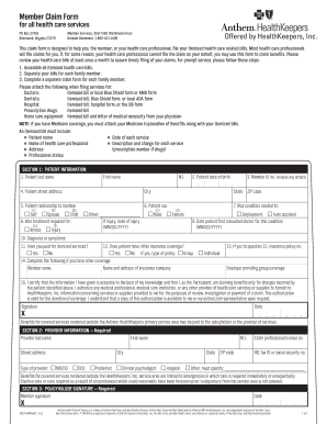 HealthKeepers Member Claim Form