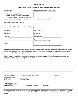 Request for Access to Records Form