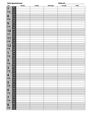 Daily Appointments Schedule