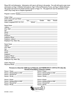 Day Camp Registration Packet