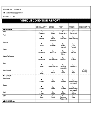 Vehicle Condition Report