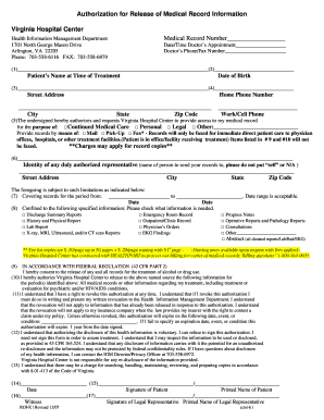 Authorization for Release of Medical Record Information