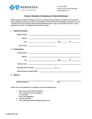 Producer Attestation of Assistance on Federal Marketplace
