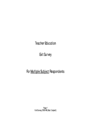 Teacher Education Exit Survey