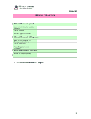 Ethical Clearance Form 2C