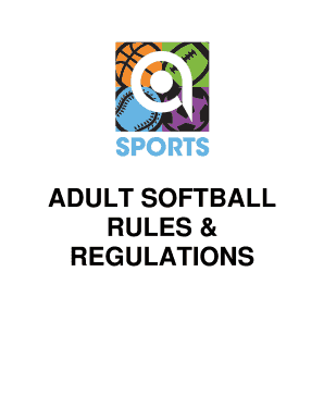 Fillable Online ADULT SOFTBALL RULES amp REGULATIONS - Avondale Fax ...