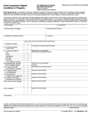 HUD Property Condition Inspection Report