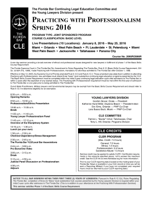 Practicing with Professionalism Spring 2016