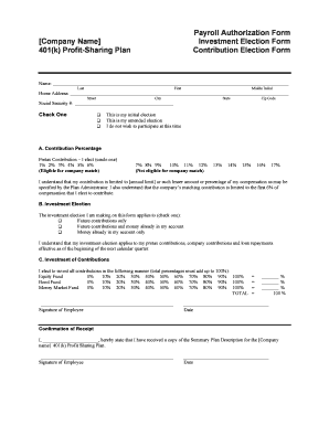 401(k) Profit-Sharing Plan Contribution Election Form