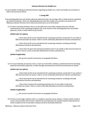 Oklahoma Advance Directive for Health Care
