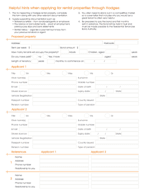 Tenancy Application Form