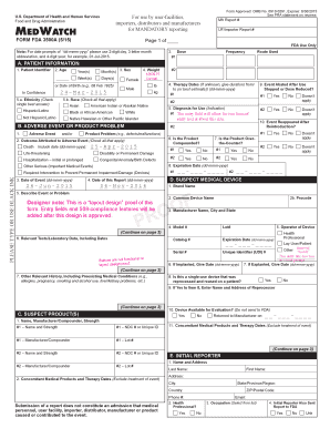 FDA Form 3500A Medical Device Report