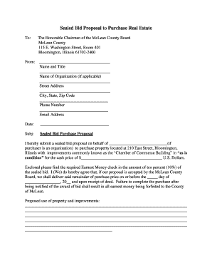 Sealed Bid Proposal to Purchase Real Estate - McLean County - mcleancountyil