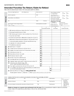 Minnesota Amended Franchise Tax Return