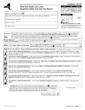 New York State Quarterly Sales and Use Tax Return