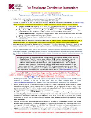 Veterans Enrollment Certification Request