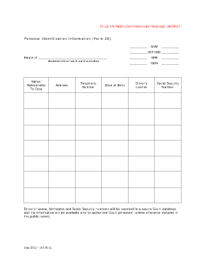 Personal Identification Information Form